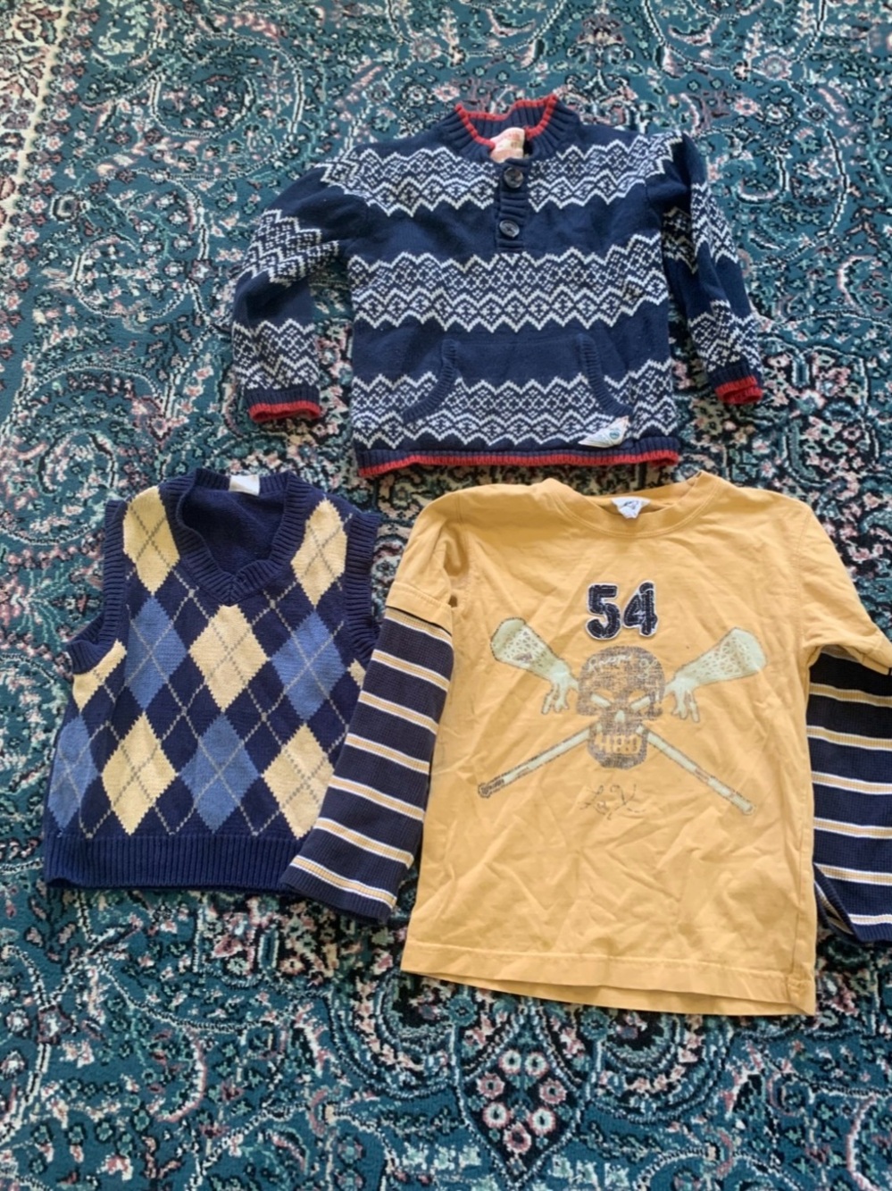 Boys Toddler Clothes Lot Size 4T 4J Genuine Kids Wes Willy Sweater Vest Shirt